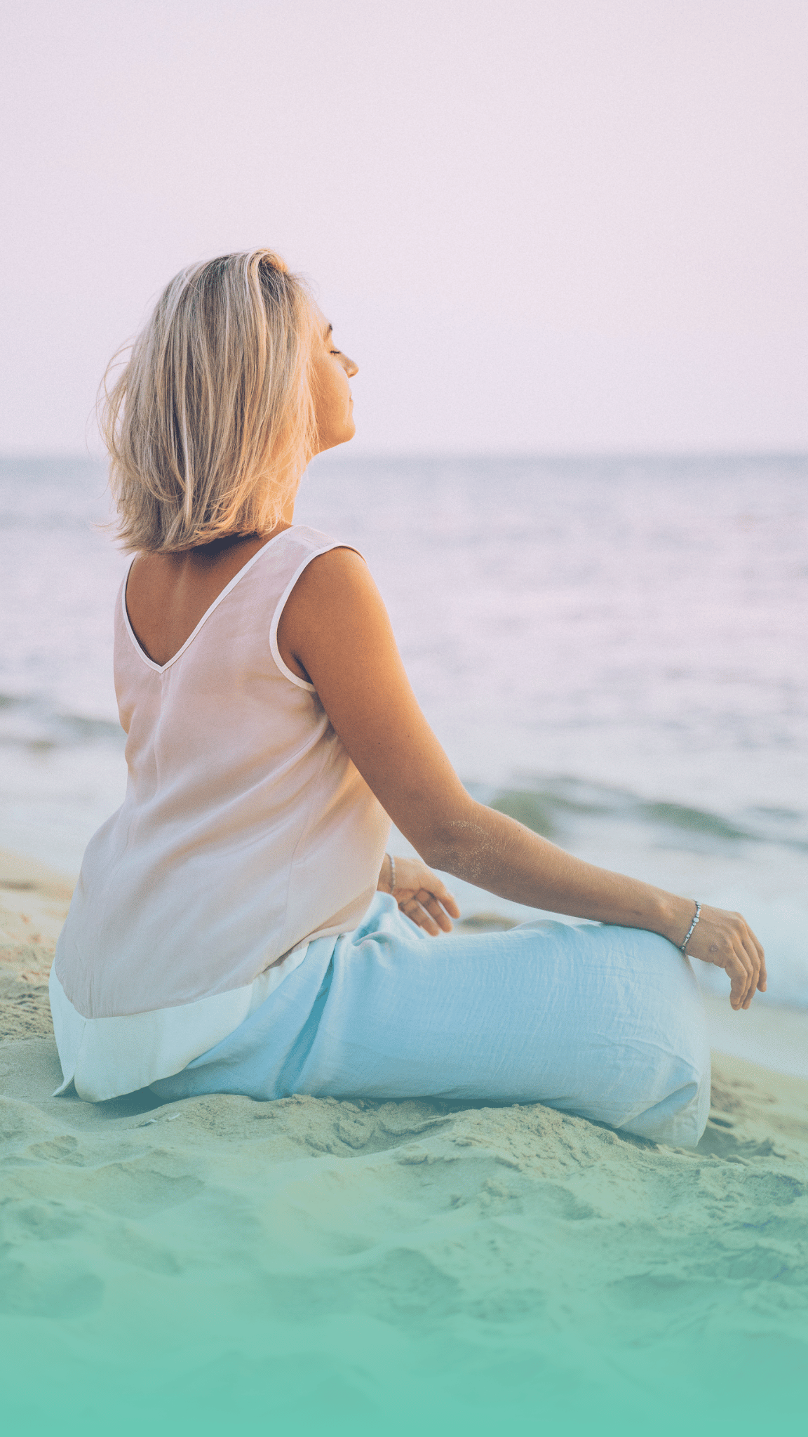 Woman sitting on beach Woman sitting on beach
